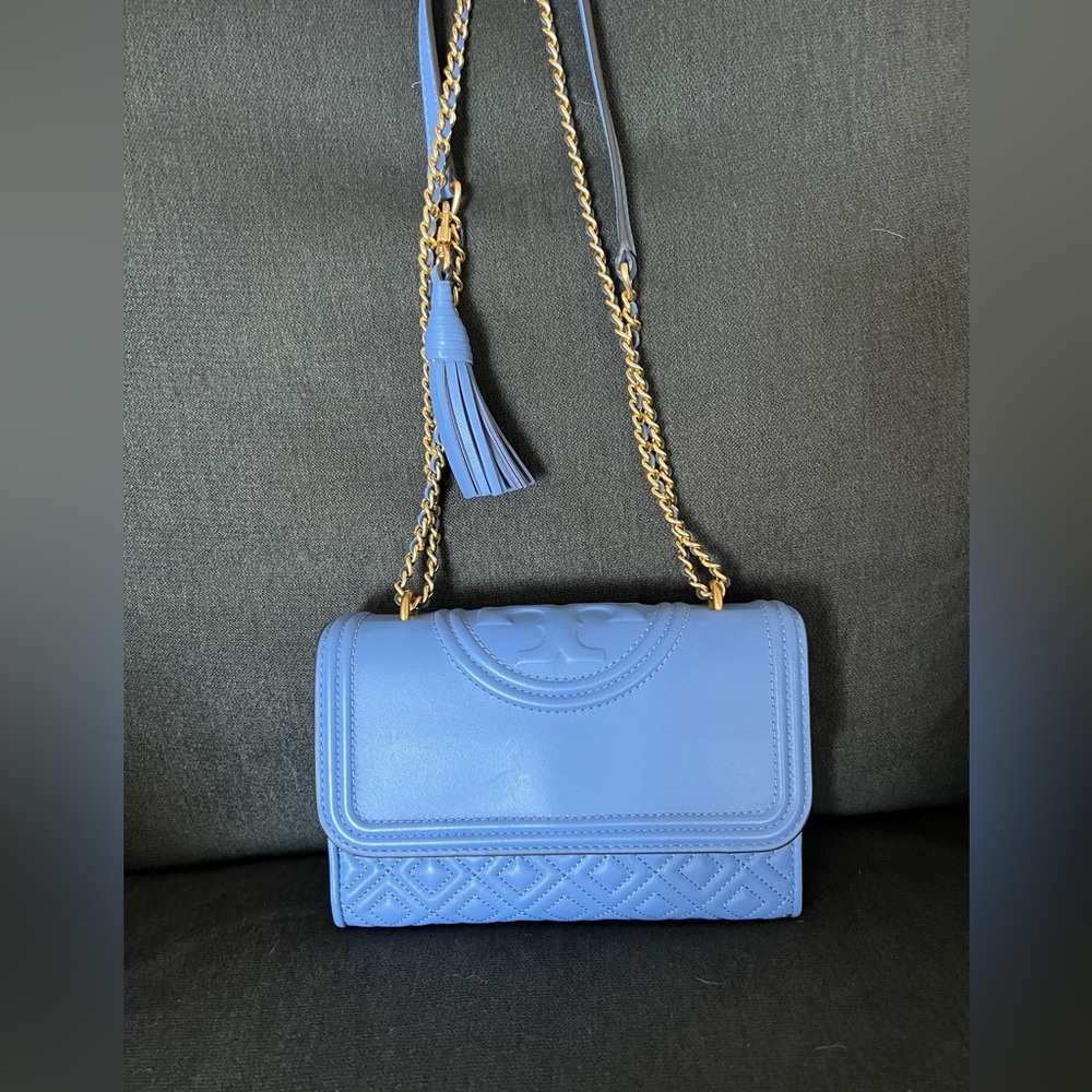 *RARE* Tory Burch Fleming lotus blue 💙 - Picture 2 of 8